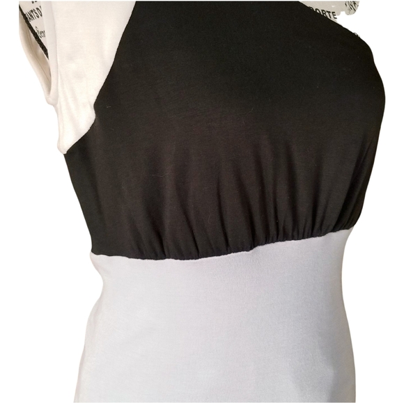 NWT Lux & Luster one shoulder color block tank top two tone - Picture 3 of 8